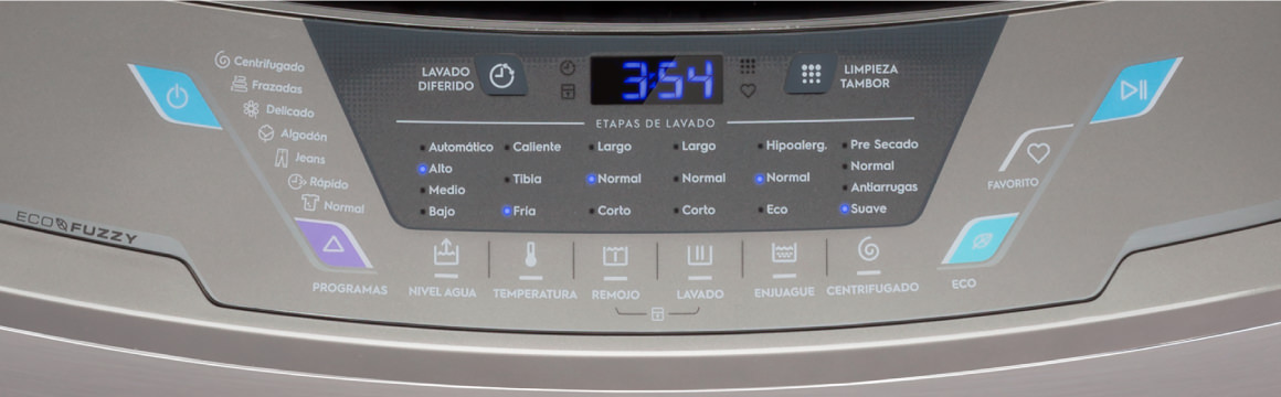 Panel Digital Touch de la lavadora Elegant 16X