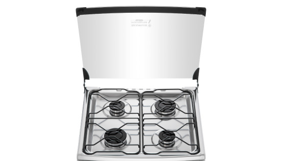 Tapa cubierta de vidrio templado con la nueva cocina F 2608 Inox
