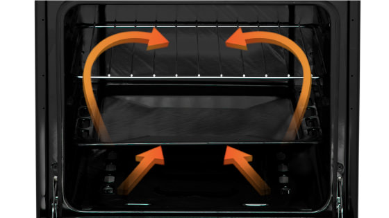 Quemadores laterales móviles en horno con la nueva cocina F 2608 Inox