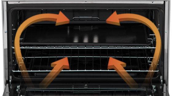 Quemadores laterales móviles en horno con la nueva cocina F 2990 Inox