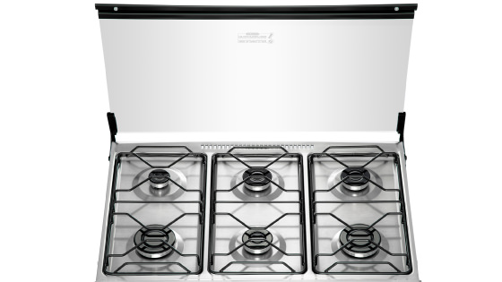 Tapa cubierta de vidrio templado con la nueva cocina F 2990 Inox