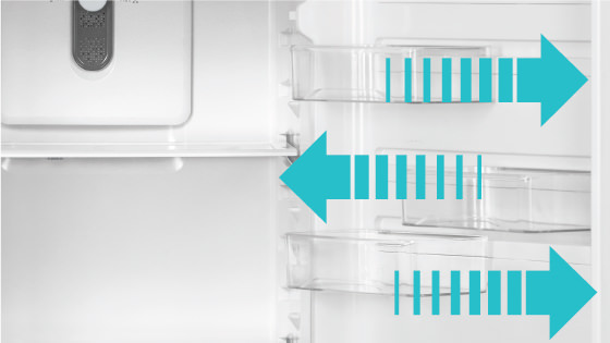 FlexStor (Balcones deslizables intercambiables) con el refrigerador TX61 L+