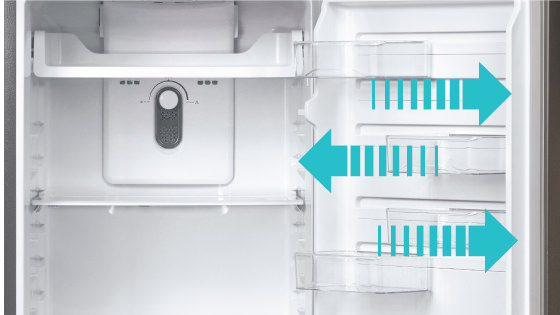 FlexStor (Balcones deslizables intercambiables) con el refrigerador TX61 L