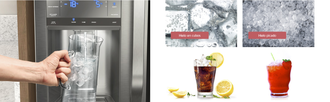 Dispensador de agua y hielo con el refrigerador Advantage Plus 7790