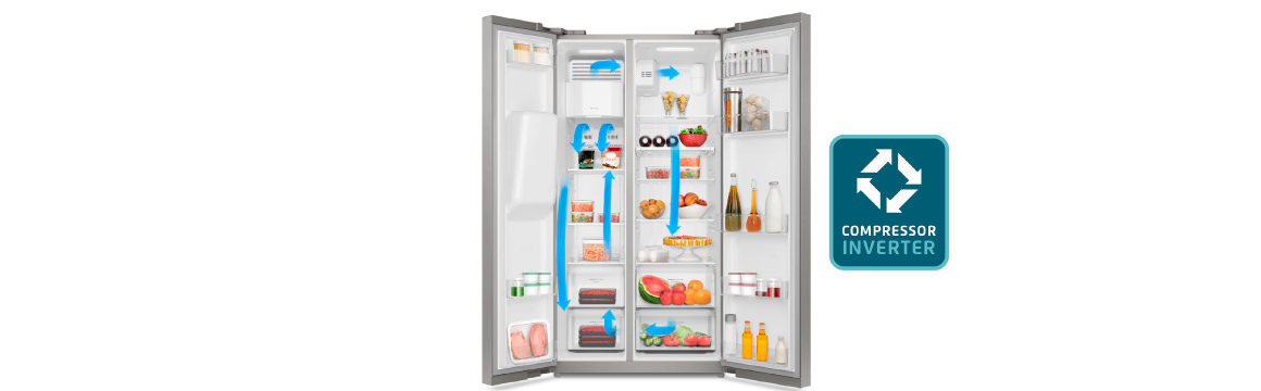 Funciones cajón Flexispace con el refrigerador Side by Side SFX550