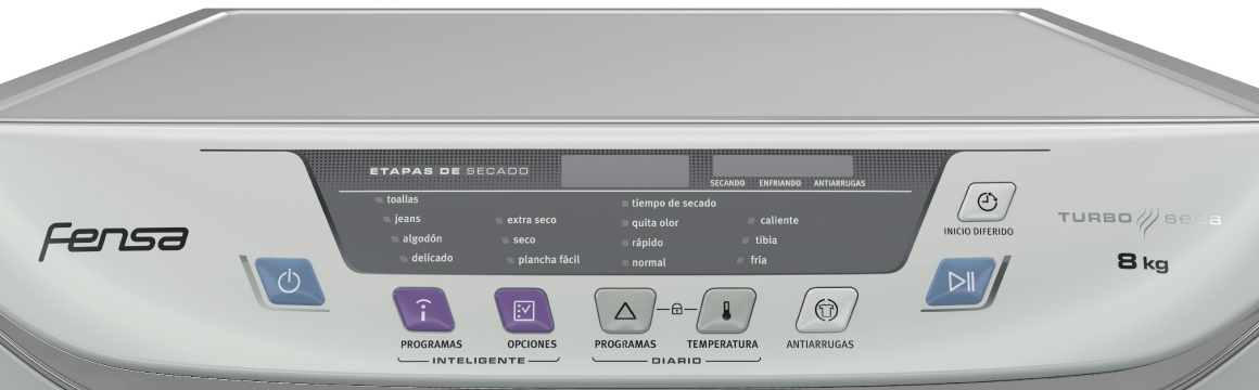 Panel de control digital Led con la secadora FDF 3680