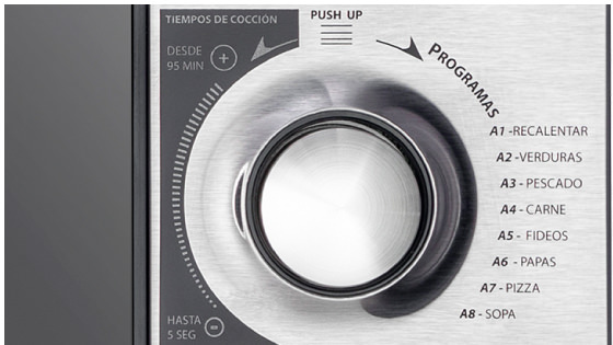 Ocho programas automáticos con el microondas FMH 2.5