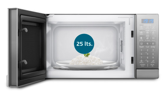 Capacidad de 25 litros con el microondas NMDO25S5GCR