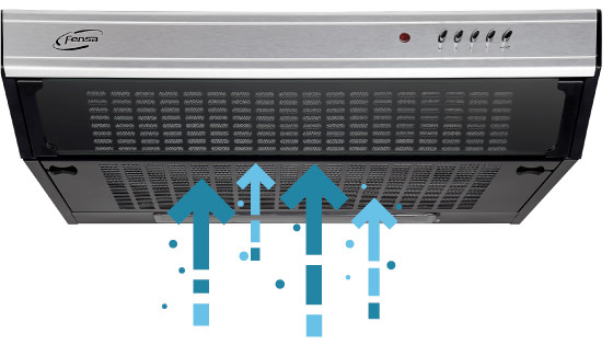 Opción filtrante y aspirante con la campana FX U6160