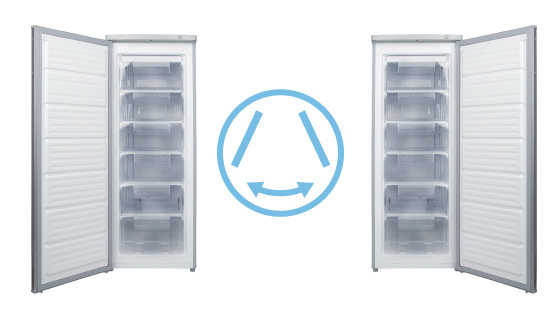 Puerta reversible con el freezer FFV 4765 INOX