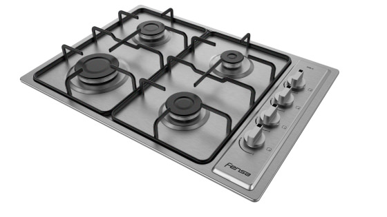 Cubierta de acero inoxidable satinado con la Encimera FCE 4E