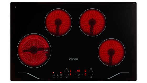 Cuatro zonas radiantes con la Encimera FEV 4T