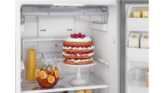 Bandejas adaptables en refrigerador con el refrigerador DF56S de Fensa
