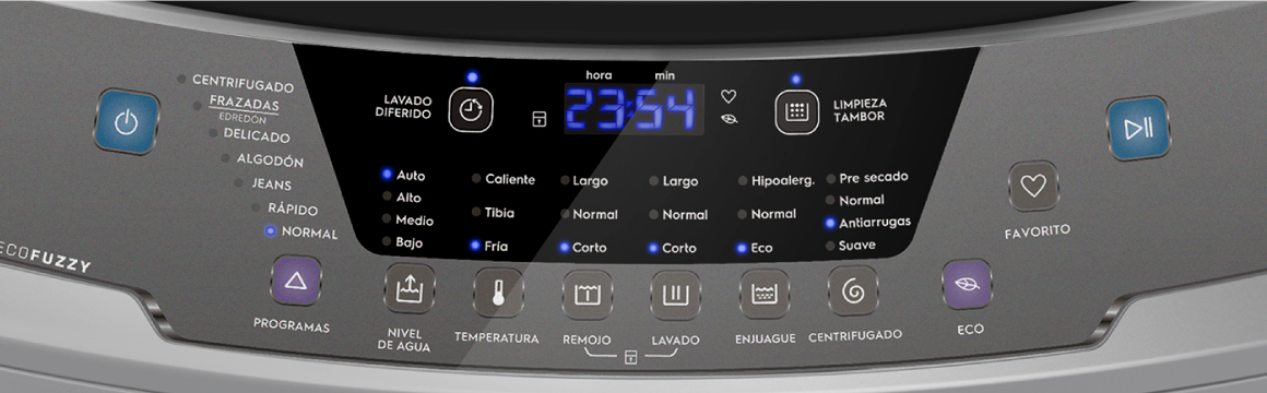 Panel digital de la lavadora Impressive 18SZ