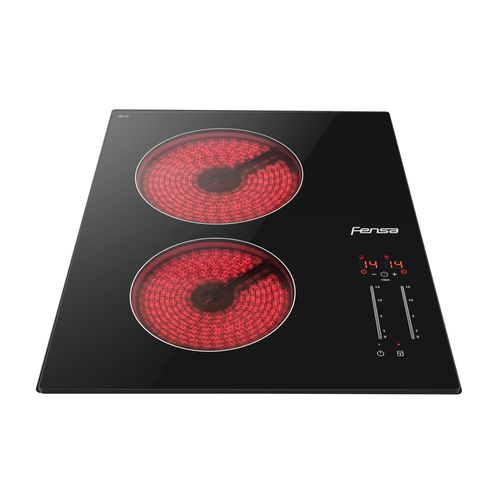 Encimera Eléctrica 2 Platos Fensa Vitrocerámica y Panel Touch FEV 2T Negra