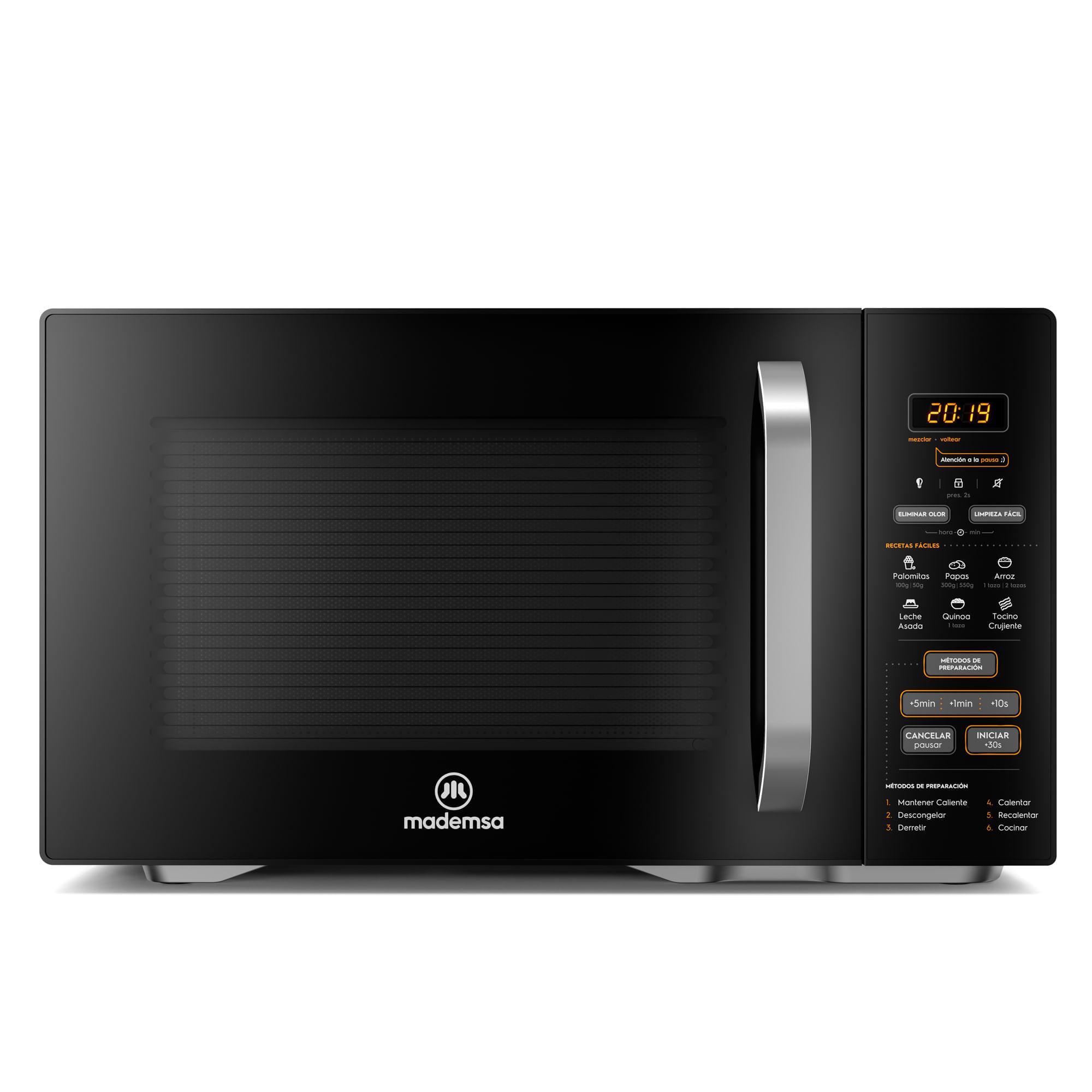Microondas Mademsa 31 Litros Digital Descongelamiento Inteligente MM31FB Negro