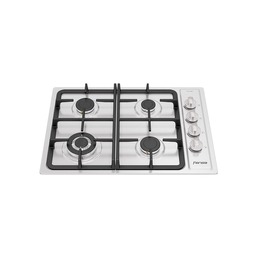 Encimera a Gas 4 Platos Fensa Encendido Eléctrico y Parrilla Hierro Fundido FCE 4.3HF T Inox a $109.990