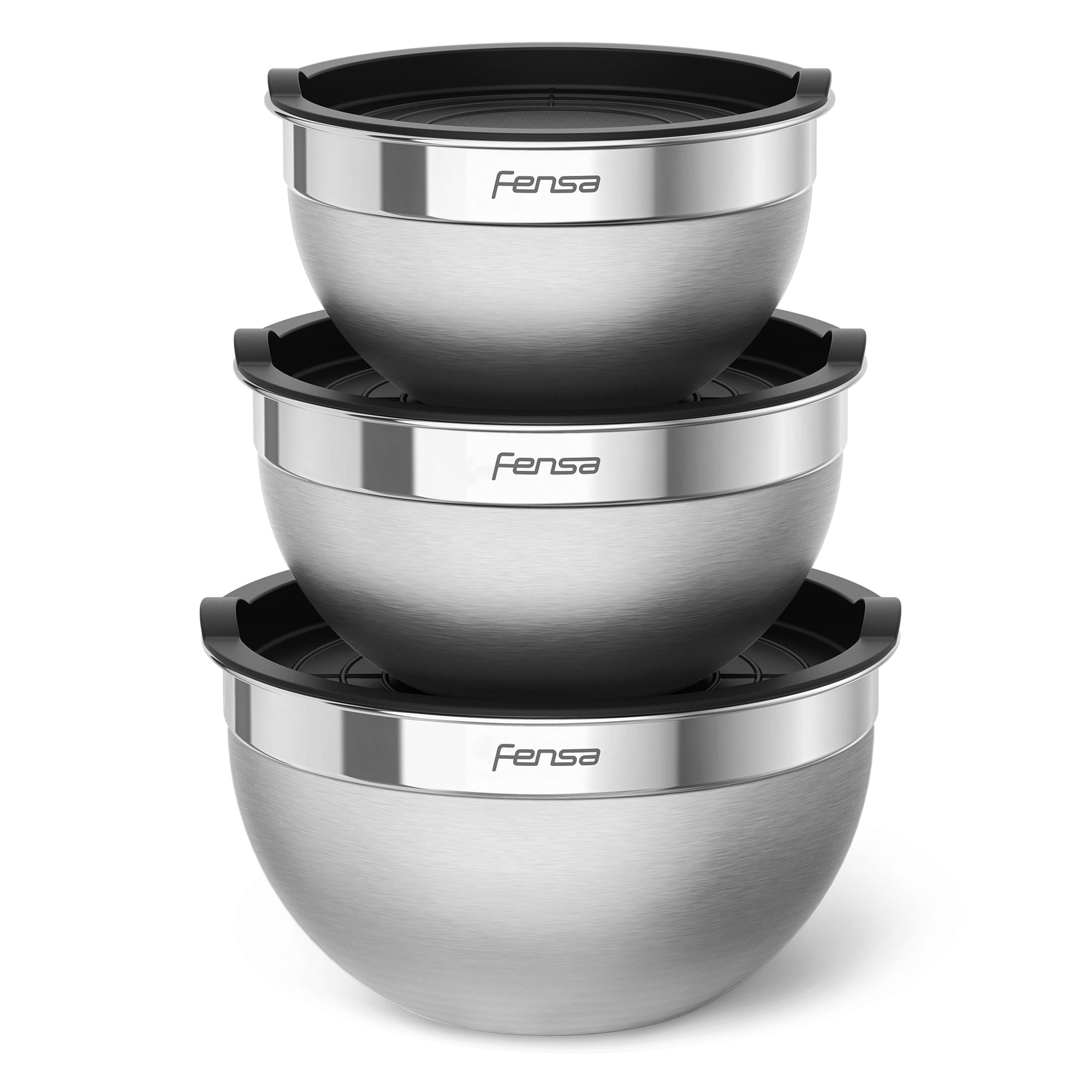 Set Bowls Acero Inoxidable Fensa Multiuso 3 Unidades Tapa de Plástico a $19.990
